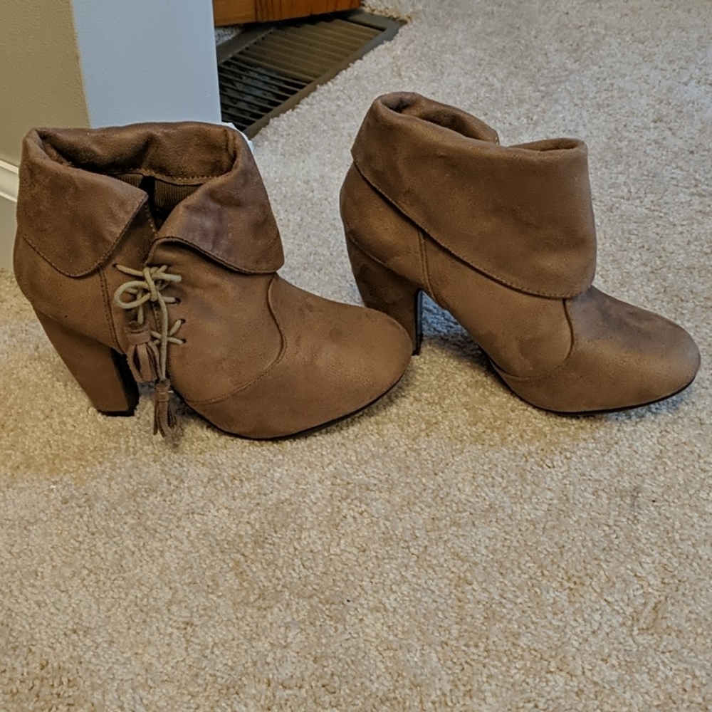 Tan booties